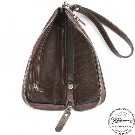 Кожаный клатч "Логан" (коричневый) 